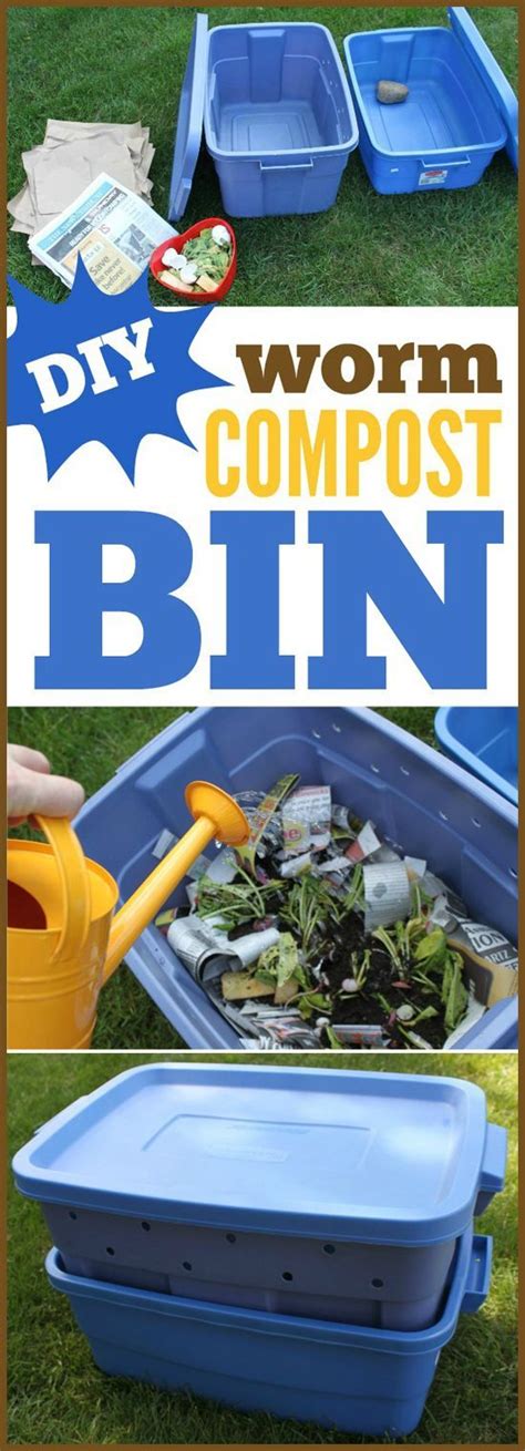 Diy Worm Bin Worm Composting Compost Garden Compost