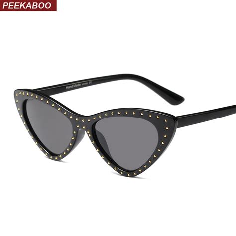 buy peekaboo triangle cat eye sunglasses women brand designer 2018 red white