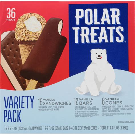 Polar Treats Ice Cream Novelties Variety Pack 36 Ct Consolidated Cart