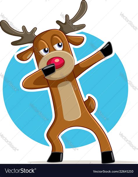 Funny Dabbing Reindeer Cartoon Royalty Free Vector Image
