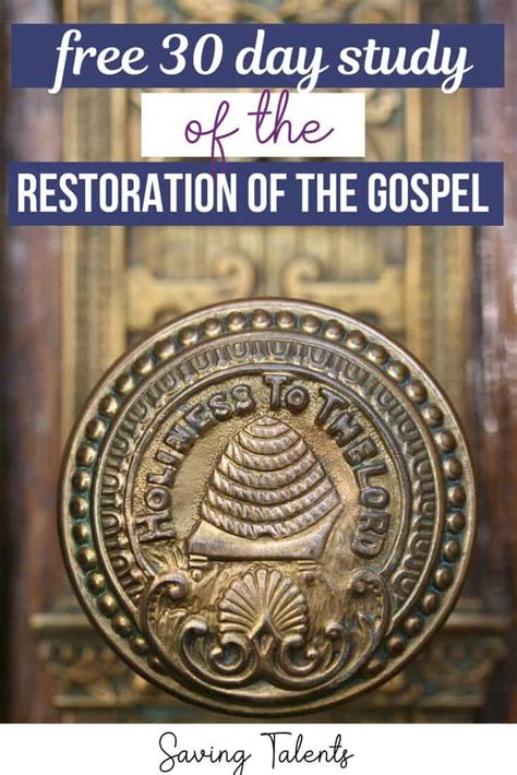 30 Day Study Of The Restoration Of The Gospel For Kids And Adults