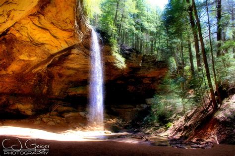 Walk Behind Ash Cave Waterfall In Ohio