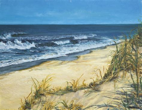 Seascape Oil Paintings Dunes At Outer Banks By Nicholas Skaltsounis