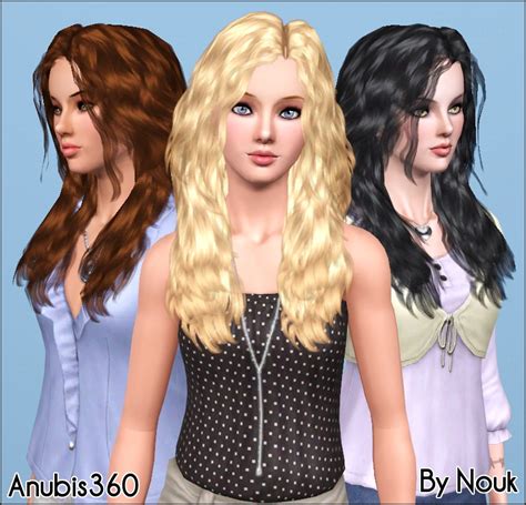 Wavy Hairstyle Nouks Retextured By Anubis360 At Mod The Sims Sims