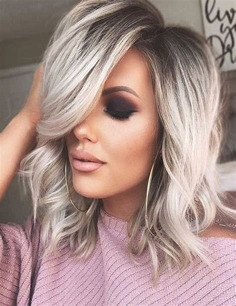 Awesome Silver Shoulder Length Hairstyles In 2019 Stylezco