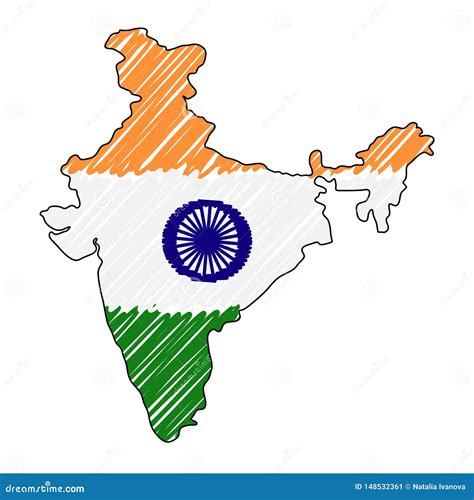 Hand Drawn Doodle Map Of India Stock Vector Image Art