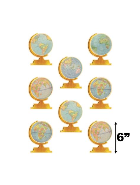 Travel The Map Globes 6 Cut Outs