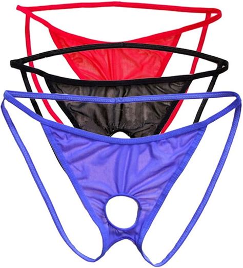 Wenmei Mens Sexy Backless Mesh Pouch Jockstrap Funny Open Crotch G String Thongs