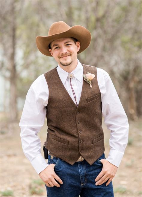 Rustic Grooms Wedding Attire Groom With Cowboy Hat Groom With Vest