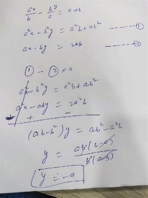 solve for x and y axb bya a b ax by 2ab