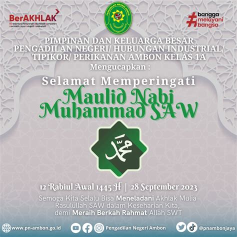 Selamat Memperingati Maulid Nabi Muhammad Saw 12 Rabiul Awal 1445 H