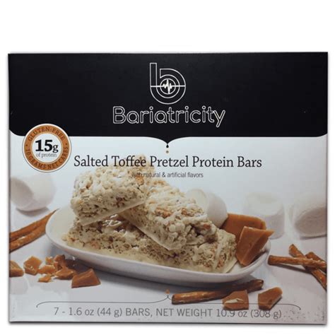 Salted Toffee Pretzel Protein Bars 7 Per Box Bariatricity