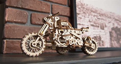 Ugears Motorcycle With Sidecar 3d Puzzles Ugr 10 Motorcycle Scrambler