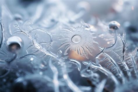 Premium Ai Image Macro Shot Of Ice Crystals Forming Intricate Patterns