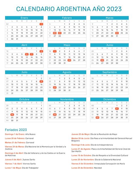 Calendario Argentina 2023 Ámbito Educativo