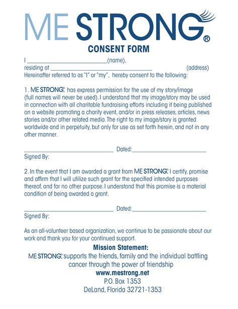 Consent Form Mestrong