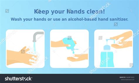 Vector Illustration Keep Your Hands Clean Stock Vector Royalty Free