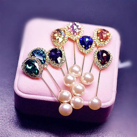 2020 Hijab Pins Scarf Pins Muslim Khaleeji Hijab Glass Stone Shiny Pins