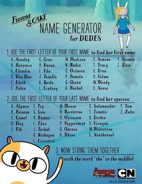 Fionna And Cake Name Generator Name Generator Funny Name Generator