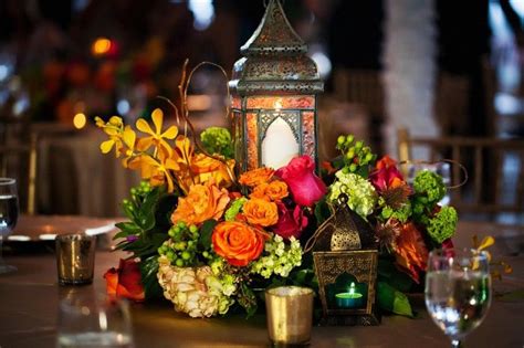 Vibrant Indian Inspired Floral Centerpieces Provided By Dana Dineen