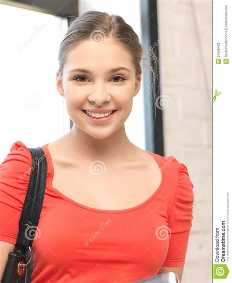 Happy And Smiling Teenage Girl Stock Photo - Image of attractive, carefree: 24058412
