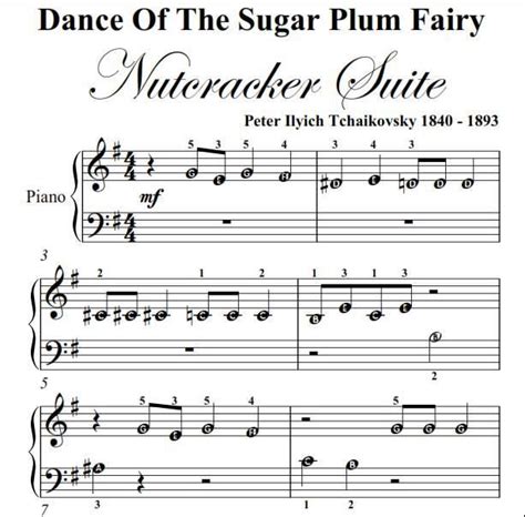 I have tried to arrange these songs and melodies with just one melody note at a time for your right and left hand to play. Dance of the Sugar Plum Fairy Nutcracker Beginner Piano Sheet Music PDF - 1 | Beginner violin ...
