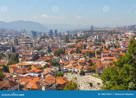 Panoramic View Of The City Of Sarajevo From The Top Of The Hill Bosnia