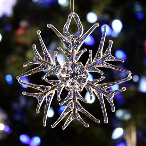 Handmade Glass Snowflake Ornament Straight Tip Design Etsy