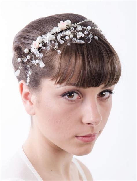 Rhinestones Crystal Bridal Comb Bridal White Silver Floral Hair Comb