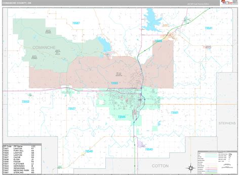 Comanche County Ok Wall Map Premium Style By Marketmaps Mapsales