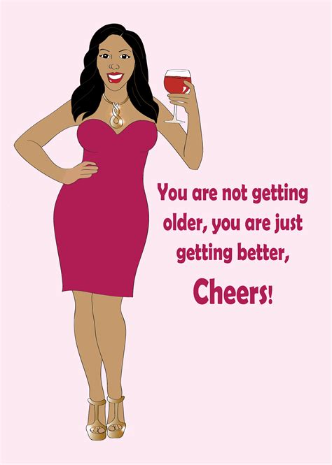 Birthday Greeting Card For Women Beautiful Black Woman Wearing A Pink Dress And Birthday