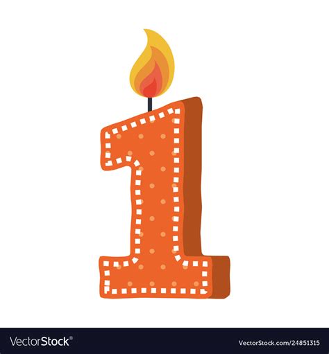 Birthday Candle With Number One Royalty Free Vector Image