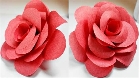 How To Make Easy Paper Roses Flowers At Home Diy Youtube