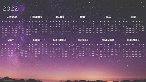 2022 Calendar Widescreen Wallpapers 126007 Baltana