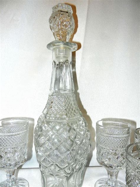Vintage Anchor Hocking Wexford Wine Decanter And Glass Set From Mygrandmotherhadone On Ruby Lane