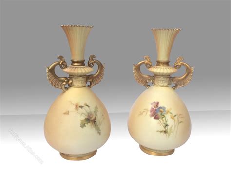 Antiques Atlas Pair Of Antique Painted And Blush Ivory Vases