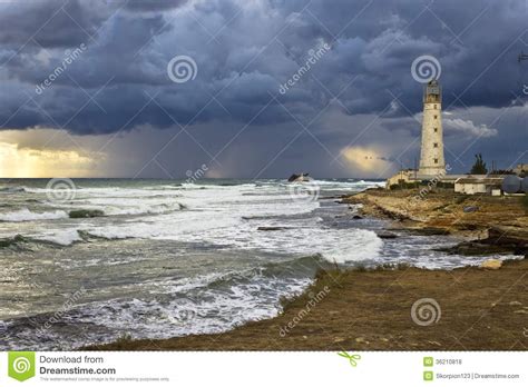 Tarkhankut Lighthouse Stock Photo Image Of Clouds Inkerman 36210818