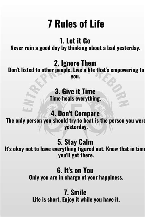 Rules Of Life Let It Go Never Ruin A Good Day By Thinking About A
