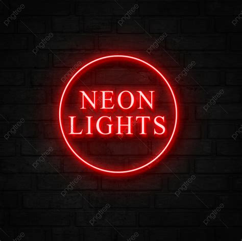 Red Neon Lights Mockup Design Template Download On Pngtree