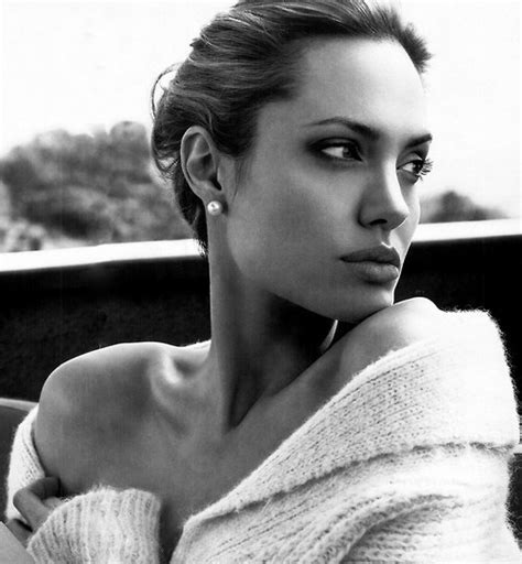 Actress Angelina Jolie Beauty And Black And White Image On Favim Com