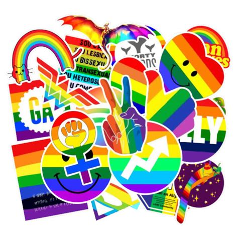 25 50 100 pack vinyl lgbtq pride stickers die cut decal set etsy