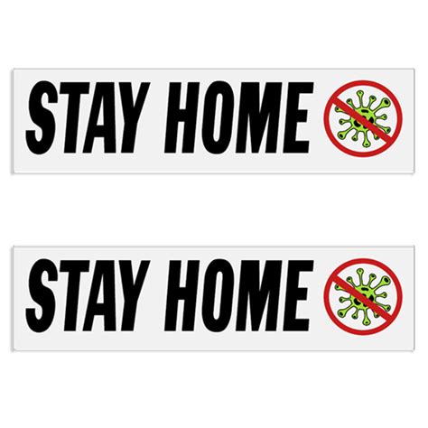 Stay Home Coronavirus Covid 19 Decal Bumper Sticker Set Of 2