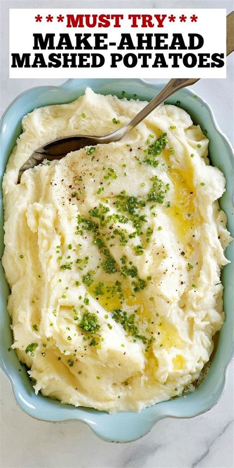Egg nog custard tart make the digestive biscuit base days in advance, then whip up the. Make Ahead Mashed Potatoes | Recipe in 2020 (With images ...
