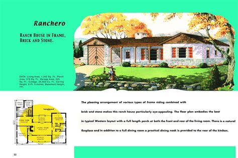 Ranch style house plans emphasize openness, with few interior walls and an efficient use of space. 1950s House Plans for Popular Ranch Homes