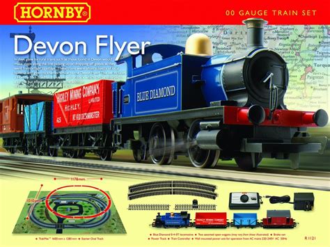 Hornby R1121 Devon Flyer 00 Gauge Electric Train Set Uk