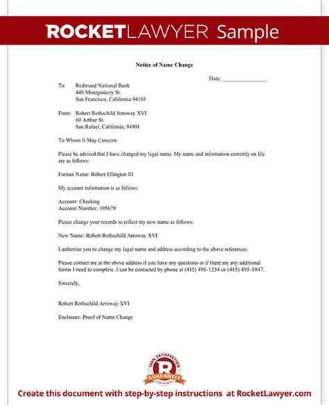 Request letter for address change. Name Change Notification Letter - Free Letter Template ...