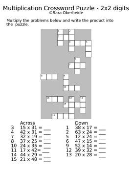 Fill maths crossword puzzles with answers for class 9 pdf, edit online. Multiplication Crossword Puzzles - Freebie by Sara Oberheide | TpT