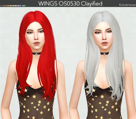 Kot Cat Wings Os0530 Hair Clayified Sims 4 Hairs