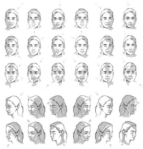 “face Female Shading Basic Planes” Reference Sheet Art By Durwin