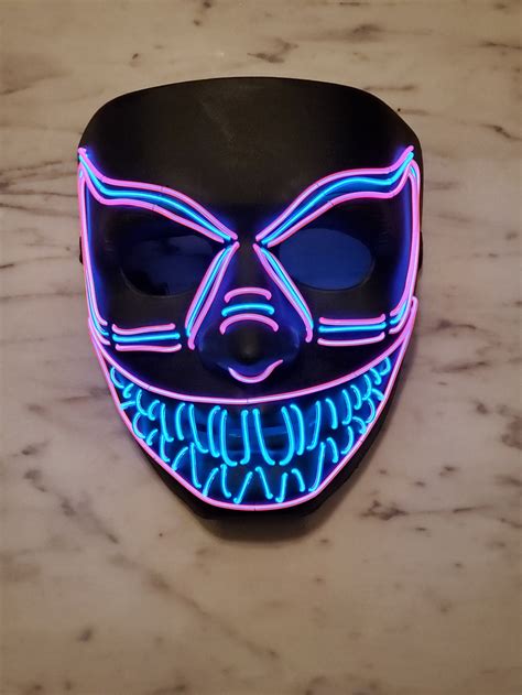 Purge Smiley Cosplay Led Glow Mask Etsy